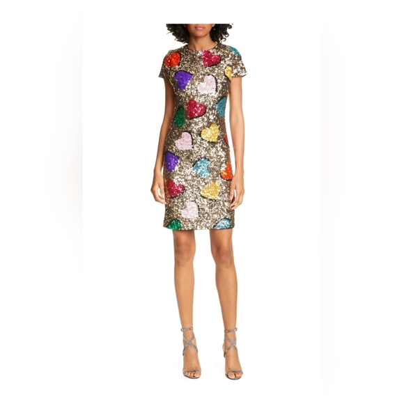 Alice + olivia Nat Heart Sequin Mini Dress Size 0 - Picture 7 of 16